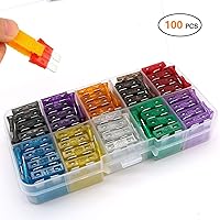 100 Stück Car fuses, Auto Sicherungen KFZ Sicherungen Set, Blade Sicherungen mittlerer Standardgröße sortiert für…
