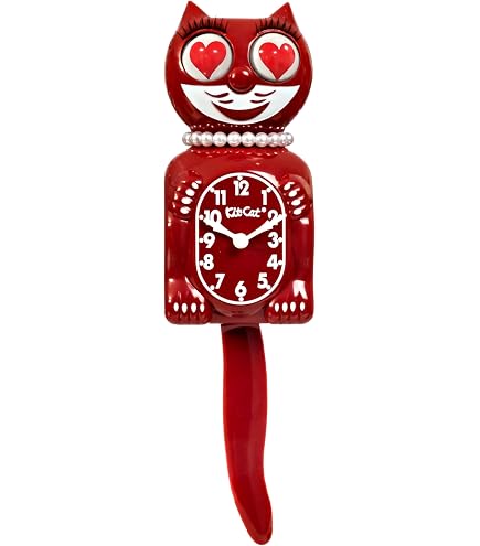 KIT CAT Klock Classic Black with Heart Eyes - Iconic Cat Clock