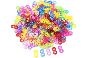 ‎XINLIE Xinlie 200 Stück Loom Bänder Loom Bands Verschlüsse Bunte S-Clips Rubber Loops Werkzeug Nachfüll S Clips für den Anschluss von Loom Band Armbänder Schmuck Zubehör