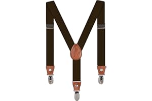 DEBAIJIA Bretelles Enfants Réglable et Élastique 3 Clips Y Forme en Cuir BéBé Garçon Fille Pantalon Accessoires- Variété Couleurs
