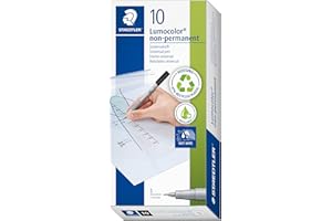 Staedtler Lumocolor długopis niepermanentny 311-9 bardzo cienka linia 0,4 mm - czarny (10 sztuk)
