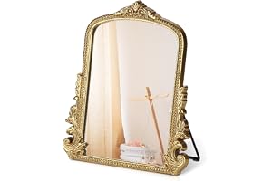 Vintage sminkspegel, sminkspegel antik traditionell bordsspegel, stående, häng eller väggmonterad, justerbar utklädningsspege