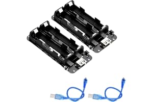 2 stycken 18650 batteri sköld ESP32 5 V/2 A 3 V/1 A mikro-USB typ B och typ C-port, batterisköld board mikroladdare, med USB-kabel, kompatibel med Arduino, Raspberry Pi Wemos