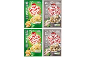 Mug Shot Snack Stop 4 Pack Bundle. 2 Flavours. Chicken & Mushroom - Creamy Cheese Pasta 5 Minute Mug Meal