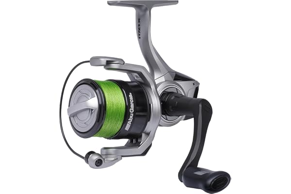 Abu Garcia Max X spinnrulle med linje, sötvattensfiskerulle fiskerulle gädda abborre och zander, aluminiumspole, robust tvåhä