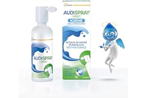 Audispray Adult - Regolare Igiene dell’Orecchio - Acqua di Mare Depurata - Previene i Tappi di Cerume - Applicatore Brevettato - Flacone Spray 50 ML