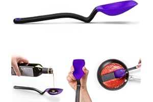 Dreamfarm Supoon | Non-Stick Silicone Sit Up Scraping & Cooking Spoon with Measuring Lines | Purple