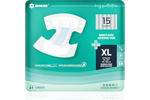 ‎SUNKISS SUNKISS TrustPlus Inkontinenz Windeln für Erwachsene, Saugfähige Einweg-Unterwäsche für Männer und Frauen mit Tabs, Unisex, Größe XL, 15 Stück