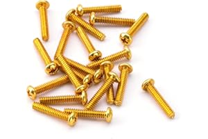 Musiclily Basic 3,5x20mm Metallo Filettatura Metrica Viti per Single Pick Up Chitarra Elettrica Stratocaster ST, Dorato (Set di 20)