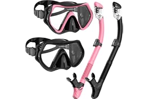 Snorklingsutrustning för vuxna, vuxna, snorkelmaskset, dykning torr-topp, simglasögon med nässkydd, HD härdat glas panorama a