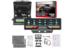 Panneau de commande de commutateur Chelhead RVB 6 gangs Panneau de commutation programmable multifonction à intensité variable Contrôle de batterie Acc Étanche, compatible avec camion bateau SUV RV