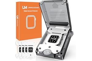UM UNIQUEME 4 Stück Schutzfolie für Apple Watch Series 9/8/7/SE3/SE2/SE 44/45mm Displayschutz, Folie für iwatch 44/45 mm, Blasenfreie, Weich HD Klar Displayfolie, Volle Abdeckung, Anti-Staub