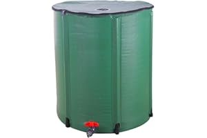 Outvita Récupérateur d’Eau de Pluie Pliable 250 litres，Baril,Réservoir d’Eau de Pluie pour Jardin et Nettoyage，Vert Réutilisable Écologique