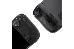 Luck&Link Poignée de manette pour Steam Deck, kit de peau texturée, antidérapante, absorbant la transpiration, boutons (obsidienne normale)