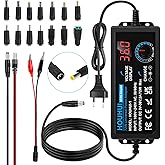 2A 72W Adjustable Power Supply DC 3V ~ 36V Adjustable Universal Switch AC/DC Universal Adapter with LED Voltage Display and 5