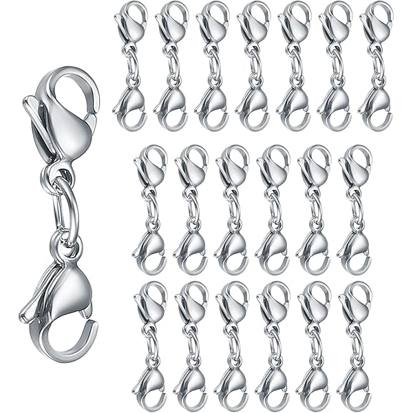 4 Chiusure A Doppia Testa A Moschettone - Per Braccialetti, Collane Fai Da Te, Prolunghe Catena Gioielli - Foto 8