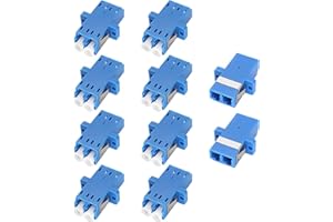 XMSJSIY LC Conector de fibra óptica acoplador hembra a hembra adaptador dúplex LC/UPC acoplador de fibra óptica conector expandir para Internet de red - 10 PCS