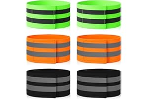 Giantree 6 bandas reflectantes, pinzas para pantalones de bicicleta, reflectores, ropa elástica, reflectante, protección para pantalones con tiras reflectantes para bicicleta, correr y senderismo