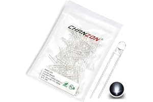 Chanzon 100 Stück 3mm blinkende weiße LED-Dioden lichter 1,5 Hz blinkend (klar rund transparent DC 3V 20mA) Helle Glühbirnen Lampen Elektronikkomponenten Anzeige Leuchtdioden