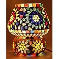 JINPINGHP Complete Lighting Solution Glass Mosaic Table Lamp, Design White Beads, White, Size Small 15X16 cm, Decorative for Home, Hotels, Room - Pack of 1 Design 24