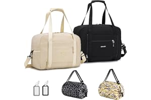 SPAHER 2X Sac de Voyage Cabine Avion Bagage Cabine 40x30x20 Wizzair Transavia Sac de Sport Weekend Maternité Piscine Femme Homme Imperméable 25L Bagage a Main avec Compartiments Humide