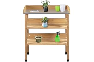 MaxxGarden Table de Rempotage – Table de Jardinage en Bois – Table de Préparation extérieur – Table de Plantation pour Balcon, Terrasse ou Jardin – 80x40x86cm