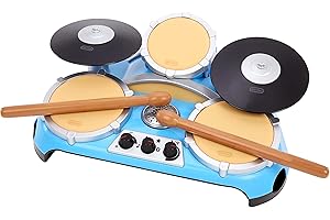 little tikes My Real Jam Drum Set - Toy Drums with Drumsticks & Case - Four Play Modes, Volume Control, Bluetooth Connectivity - Encourages Imaginative & Creative Play - For Kids Ages 3+