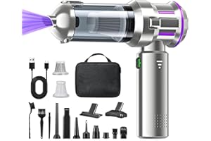 ‎RABIGALA RABIGALA Handstaubsauger Akku 4-in-1,25000PA Handstaubsauger Kabellos,Autostaubsauger Akku, Elektrische Staubgebläse Druckluftspray 220000 U/min 3-Gang Staubgebläse für Computer, Küche, Sofa, Büro