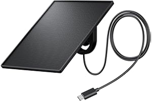GALAYOU Panneau Solaire Camera Exterieur - 3W Panneau Solaire pour Camera Surveillance WiFi Exterieure sans Fil Batterie & pour Camera Exterieur sans Fil Solaire, Étanche IP65, USB-C & Micro-USB(Noir)