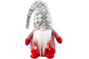 BINGGUNYO Gnomo di Natale, Decorazioni Natale Gnomo, Gnomo Natalizio in Peluche, Gnomo Natalizio Grande, Bambola Gnomo Natalizio, Bambola Senza Volto Gnomo Svedese, per Decorazione Tavolo Regali Natale (grey)