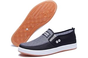 KTPRNIY Mocassins décontractés en Toile pour Homme, Chaussures de Marche et de Conduite légères et Respirantes, idéales en Toutes Saisons