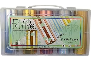 Pretty Things London | Toner Reactive Foil Roll Set | 50 Metres | 11.5cm x 10m Per Roll with Storage Case (Holo Gold, Holo Silver, Silver Gold, Rose Gold)