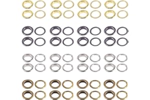 Swpeet Lot de 64 œillets en métal épais de 25 mm pour réparation de toile, cuir, rideaux