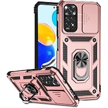 XINYEXIN Handyhülle Für Xiaomi Redmi Note 11 4G / 11S – Mit 360° Metall-Ringständer & Schiebbarem Kameraschutz – Stoßfest, Magnetisch (Blau)