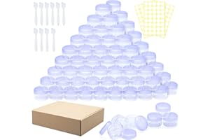 WUERQIE 100 Stück Döschen,5ml Leerdose Mini klarer Tiegel Probe Transparentes Cremeglas Kosmetikflaschenbehälter mit Schraubverschluss Reiseset,Verwendet für Lippenbalsam,Lotion