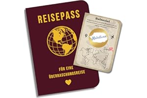 EQUIK PRODUCTS Reisegutschein, Urlaub Gutschein | Reisetagebuch zum ausfüllen, Reise Notizbuch | Reisepass für eine Überraschungsreise (mit Rubbelaufkleber) | Reise Geschenk, Urlaub Geschenkideen (Reise)
