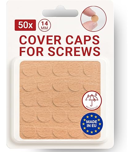 LouMaxx afdekkappen voor schroeven, rond, mm - Set van - Zelfklevende afdekkappen voor boorgaten en kleine beschadigingen - Universele schroefafdekking - Made in EU (Beuken, 20 mm