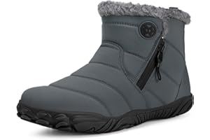 EAGSOUNI Boots for Men Women Winter Barefoot Shoes Non-Slip Warm Fur Lined Snow Boots Wide Toe Box Outdoor