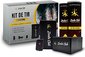 Confezione 2 Trigger + 2 Getti di scena argentati da 2 metri / 20 secondi di effetto+Telecomandi senza fili-per matrimoni e feste Zenda club®