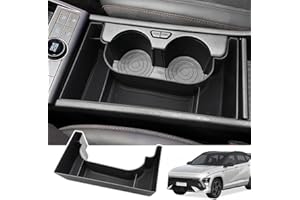 Auovo Auto Mittelkonsole Aufbewahrungsbox Kompatibel für Kona 2024 2023 Zubehör Mittelkonsole Ablagefach Organizer (schwarz)