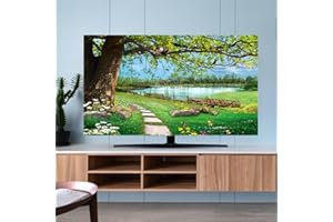 Hixingo Cubierta Antipolvo TV, Paisaje Cubierta Television Funda para Televisor Universal Elástico Cubierta de TV Protector TV Protector de Televisión (55inch,Planta)