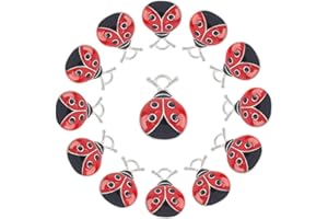 SUNNYCLUE 1 Scatola 30 Pezzi Smalto Ciondolo Coccinella Piccolo Simpatico Ciondolo Scarabeo Rosso Nero Insetto Piccoli Animali Argento Lega per Creazione di Gioielli Bracciale Collana Girocollo