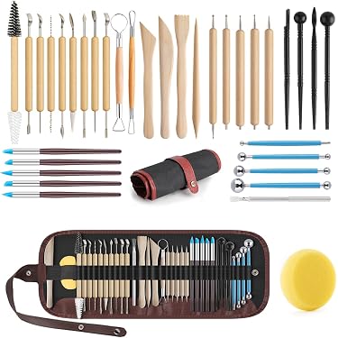Kit Modelage 38 Pièces RISVOWO - Outils, Moules, Emporte-pièces Colorés Pour Enfants - Plastique ABS