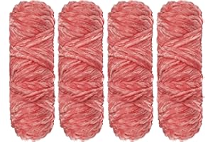 YCFAN Crochet Yarn Chunky Yarn for Crochet,Chunky Wool for Knitting 100g Balls x 4 Chenille Yarn,Wool for Crochet Kits for Beginners Adults for Handmade Crafts Hats Blankets Scarves (Navy Pink)