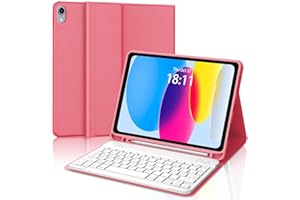 FOGARI Custodia con Tastiera Italiana per iPad 10 Generazione 10.9" 2022, Compatibile con iPad 11" (A16 2025), Tastiera Bluetooth Portatile Magnetica Staccabile, Ergonomica Design Sottile Slim Cover - Rosso