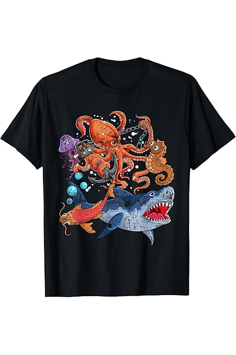 Maglietta Squalo Acquario - Cotone 100% Per Bambini E Ragazzi - Design Marino Regalo Divertente - Foto 11