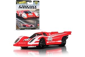 Hot Wheels Porsche 917K Voiture Premium Car Culture à collectionner, modèle en métal à l’échelle 1/64, véhicule Circuit Legends avec pneus Real Riders, JBK63