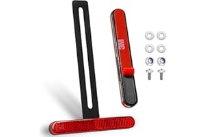 polarmotor Catadiottro Targa Moto Catarifrangente Omologata Posterior Rosso con Installazione a Viti Adatto per Motocicli e Scooter