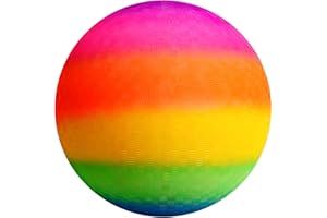 OSDUE PVC Regenbogen Ball,Bouncy Kickball Spielball Mehrfarbig Orange Fußball Softball für Drinnen und Draußen Hinterhofpark Strandspaß im Freien - ohne luftpumpe geliefert Wird (8,6 Zoll)