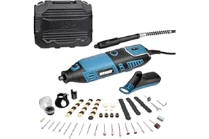 WESCO 160W Rotary Tool, Mini Drill Kit with Flexible Shaft, Variable Speed 8000-35000/min, Tool Box, 82PCS Accessories, Drilling,Engraving,Cutting, Sanding,Polishing, Grinding for Craft Project